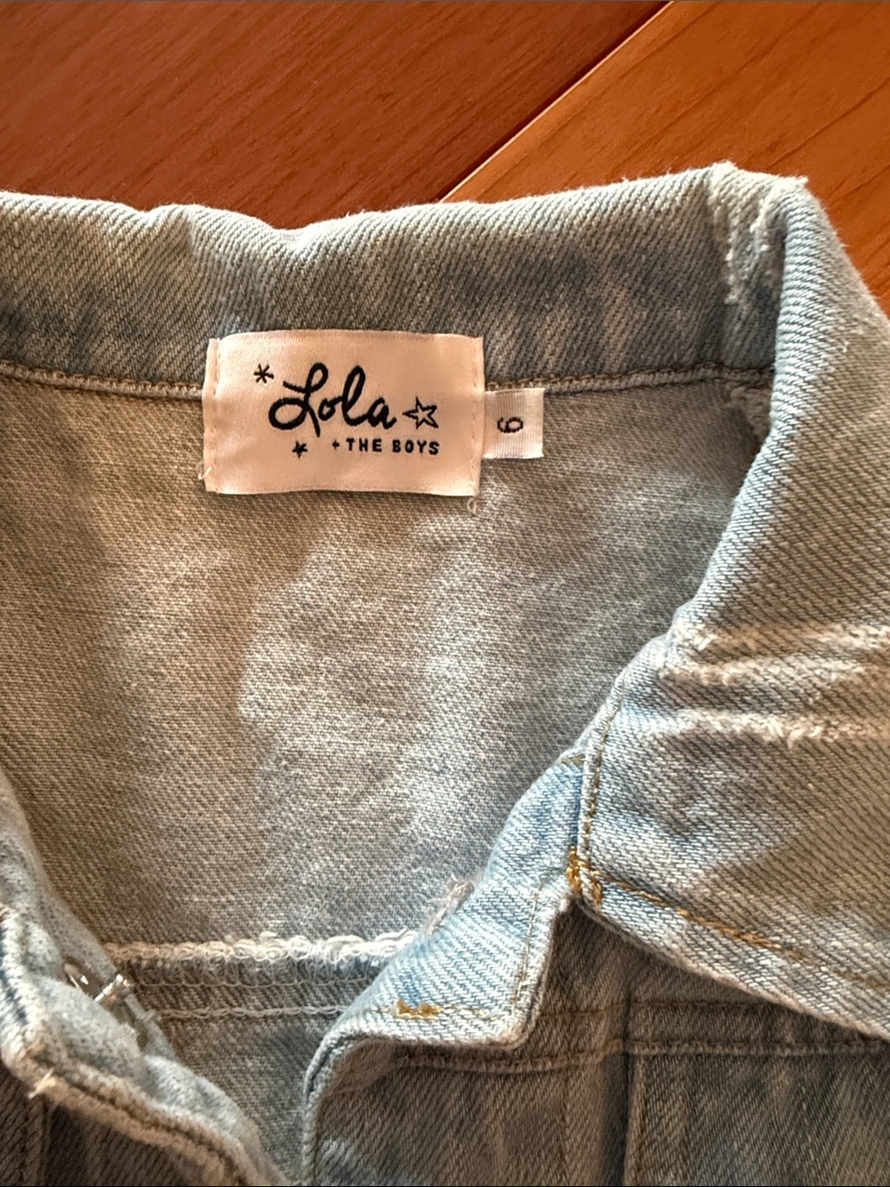 Lola & the Boys Girls' Light Blue Denim Jacket with Rainbow Patch - Picture 4 of 4